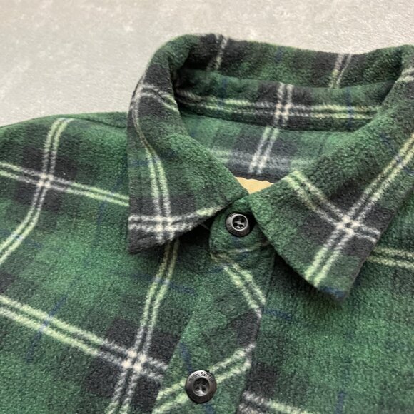 Vintage Irish Setter Red Wings Men XL Green Plaid Heavy Flannel Shirt - Picture 2 of 8